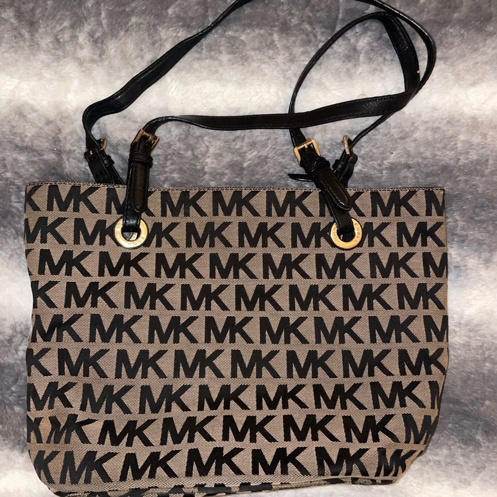 Michael Kors Black and Tan Tote Bag
